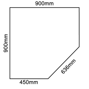 Granite Hearth - CLIPPED CORNER  (HONED) - 900 x 900 x 12mm ** COLLECTION ONLY **