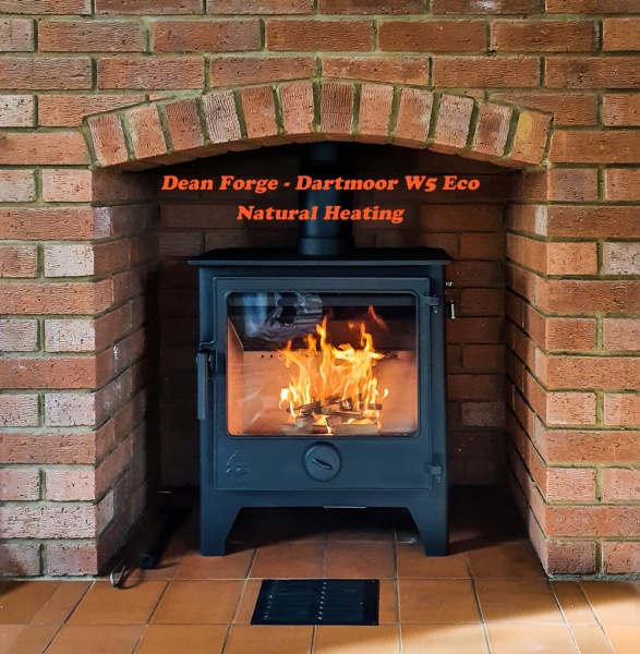 Dean Forge Dartmoor W5 WIDE Multi Fuel Stove, 5kw - Eco 2022 BLACK HANDLE