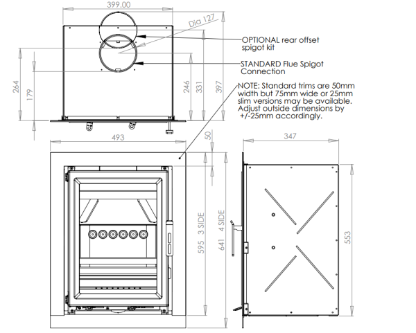 Charlton & Jenrick Ecostar 5 - 5kw Inset Stove - 5kw Multi Fuel