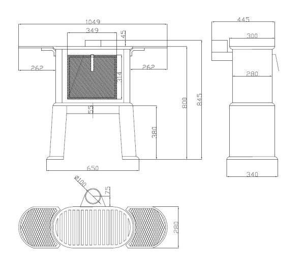 Hellfire Brimstone Cast Iron Outdoor Concept Bbq Cooking / Heating Stove