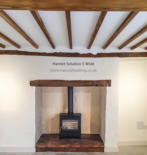 Hamlet Solution 5 Widescreen Eco 2022 Wood Burning and Multi Fuel Stove - 5kw