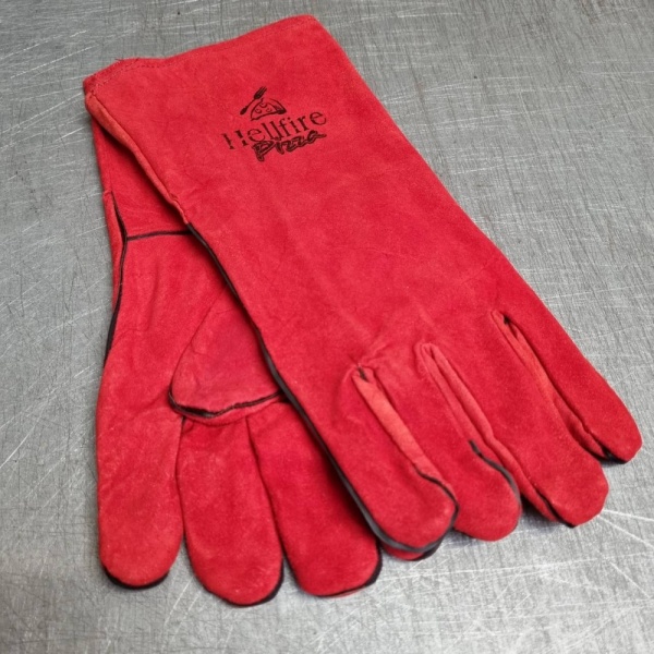 Pair of HELLFIRE PIZZA Red Protective Gloves