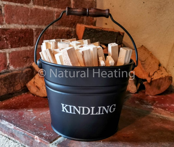 BLACK - Kindling Bucket - Fireside Accessory (kindling not included)