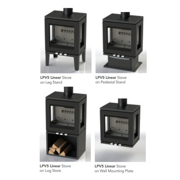 Pedestal Stand for Linear LPV5 3 Sided Wood Burning Stove