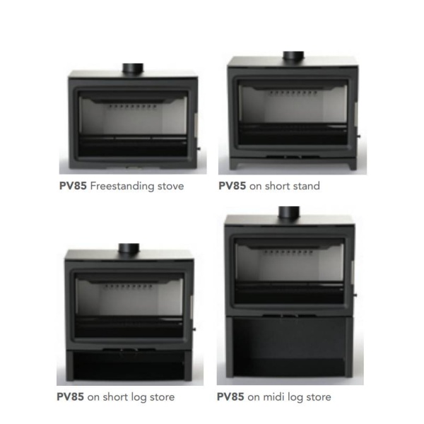 200mm Short Log Store BLACK for PUREVISION PV85 8kw Multi Fuel Stove