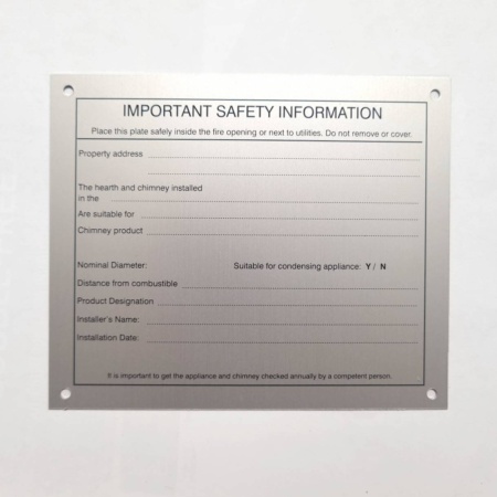 Data Fitting Plate - Required for Building Control / HETAS Sign Off