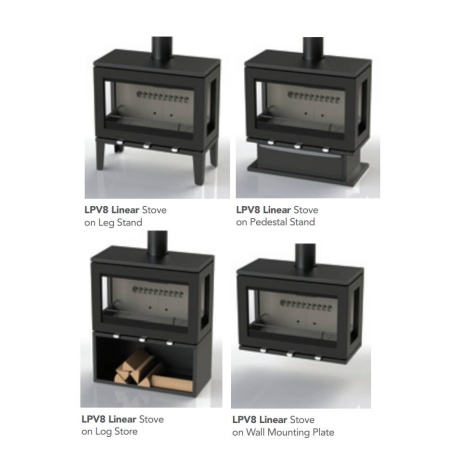 Pedestal Stand for Linear LPV8 3 Sided Wood Burning Stove