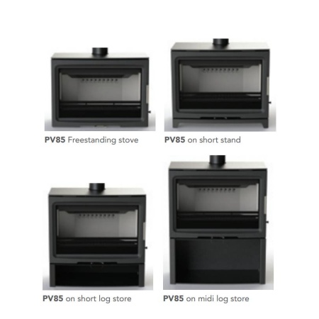 80mm SHORT STAND - BLACK for Charlton & Jenrick PUREVISION PV85 8kw WIDE Stove