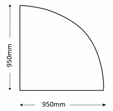 Honed GRANITE Hearth for Stoves - Quadrant - 950mm x 950mm x 20mm - COLLECTION ONLY