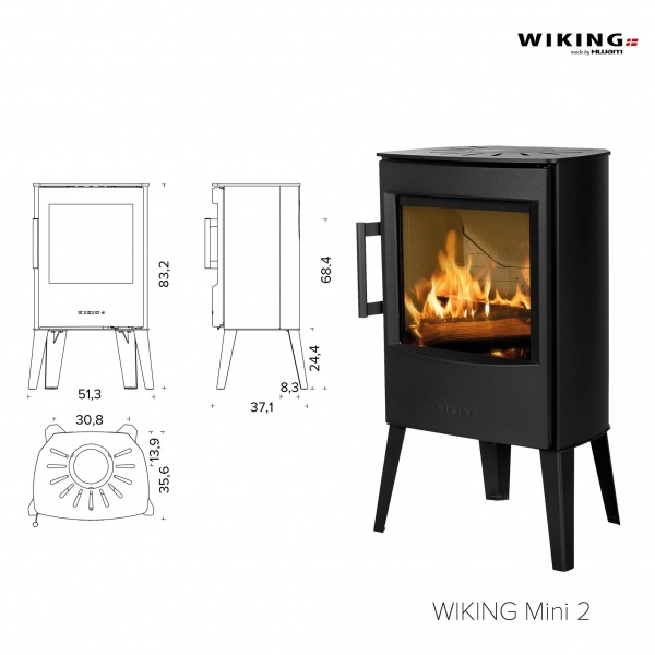 Wiking Mini 2 - 4.5kw Wood Burning Stove (HIGH LEGS)